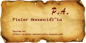 Pieler Annunciáta névjegykártya
